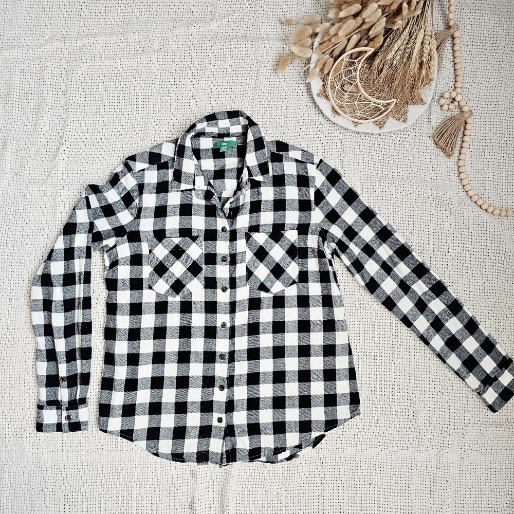 DIP Buffalo Check Flannel Button Up Shirt Size XS